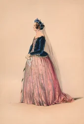 Gast im Kostüm für Königin Victorias Bal Costumé, 12. Mai 1842, 1843