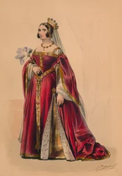 Gast im Kostüm für Queen Victorias Bal Costumé, 12. Mai 1842, 1843