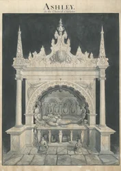 Ashley Kirche - Ashley Grabmal: Feder- und Waschzeichnung, nd [?19. Jh.]