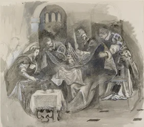 Zeichnung von Tintorettos Beschneidung in der Scuola Grande di San Rocco, August 1869