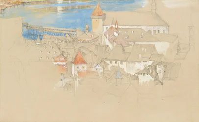 Blick auf Luzern von oben, 1861 oder 1866