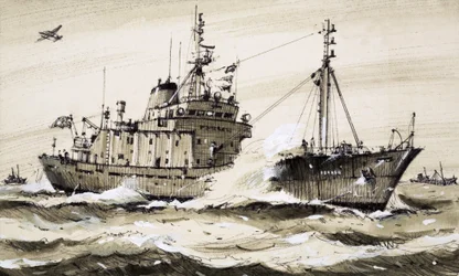 Eine britische Fregatte patrouilliert in der Nordsee