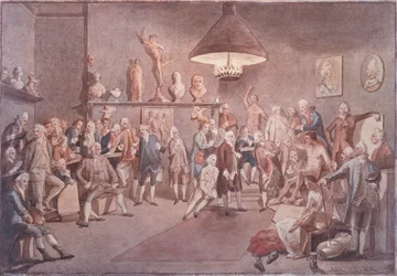 Die Akademiker der Royal Academy in London, Kopie nach einem Gemälde von Johann Zoffany (1733-1810)