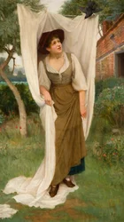 Wäscherin von einer Amsel erschreckt, 1891