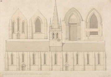 Erhebung der Kirche von Columbiers, nahe Valognes, Normandie
