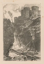 Liber Studiorum: Platte 29, Harlech Castle, N. Wales, 1838