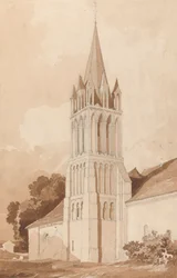 Südostansicht der Kirche von Ifs, bei Caen, Normandie