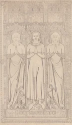 Das Grabmessing von Robert Braunche und seinen zwei Ehefrauen in der St. Margaret