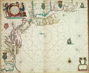 Eine Karte der Seeküsten von Neuengland, New Jersey, Virginia, Maryland und Carolina von Cape Cod bis Cape Hatteras