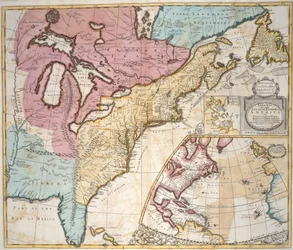 Eine Karte von Amerika und Kanada, aus 