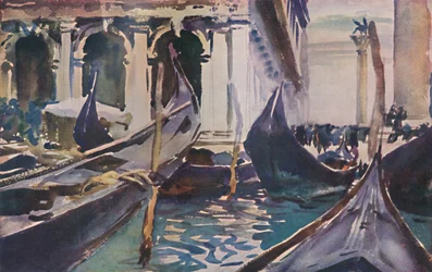 Gondeln bei der Piazzetta, um 1904, 1925