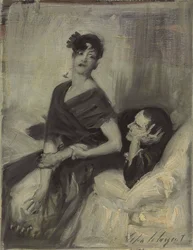 Mann und Frau auf einem Bett, um 1880-1882