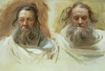 Studie von zwei Köpfen: Die Propheten, ca. 1892