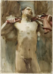 Studie einer männlichen Aktfigur