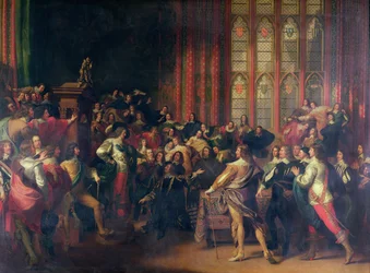 Karl I. fordert die fünf Mitglieder im Unterhaus, 1642