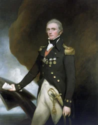 Porträt von Kapitän Sir Edward Berry (1768-1831), diente unter Horatio Nelson (1758-1805) in der Schlacht von Aboukir (oder Schlacht am Nil) 1798 und in der Schlacht von Trafalgar 1805