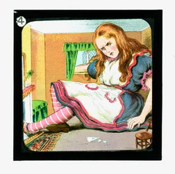 Alice im Wunderland, kolorierte Laternenbilder