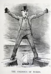 Politische Satire, die William Ewart Gladstone und Benjamin Disraeli darstellt