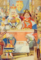 Der Prozess gegen den Herzbuben, Illustration aus „Alice im Wunderland“ von Lewis Carroll (1832-9)