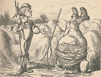 Der Jugendliche spricht mit seinem Vater, der einen Handstand macht, 1889