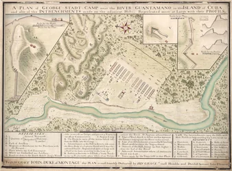 Plan des George Stadt Lagers nahe dem Fluss Guantamano auf der Insel Kuba