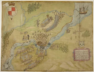 Farbzeichnung der Schlacht von Ballyshannon