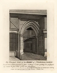 Das Haupttor des Priorats von St Bartholomew, Smithfield