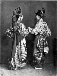 China, 2 Schauspieler (Männer) ca. 1870 (Foto)