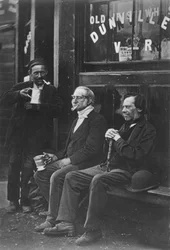 Mauerarbeiter, ca. 1877 (s/w Foto)