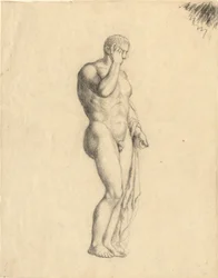 Nackte männliche Figur (klassisch) zeigt rechte Seite (gleiche Figur wie 1938.280)
