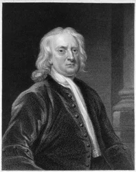 Porträt von Sir Isaac Newton, graviert von Edward Scriven