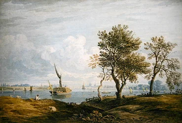 Battersea vom Ufer der Themse