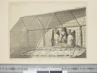 F.18 Das Innere des Hauses, im Morai, in Atooi, ca. 1773-84