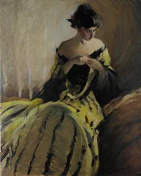 Studie in Schwarz und Grün, Ölskizze, ca. 1906.
