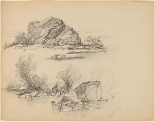 Felsen entlang eines Seeufers [recto]