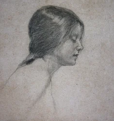 Kopf eines jungen Mädchens, ca. 1880
