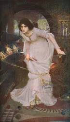 Die Dame von Shalott schaut auf Lancelot, 1894, um 1930