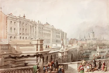 Somerset House und St. Pauls von der Waterloo-Brücke