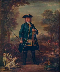 Sir Robert Walpole mit Hunden, 18. Jahrhundert