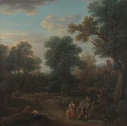 Klassische Landschaft: Morgen