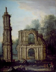 Die Ruinen von Holdenby Castle, Northamptonshire, ca. 1735-45