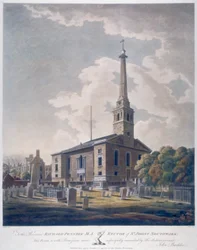 Ansicht der Kirche St. John Horsleydown, Bermondsey, London, 1799