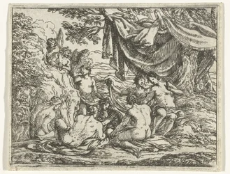 Satyrn und Nymphen unter einem Baum