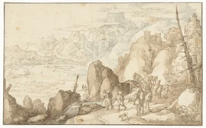 Landschaft mit Reisenden