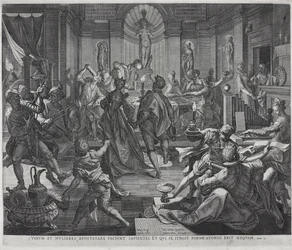 Ein Haus des schlechten Rufs, graviert von Johannes Sadeler I