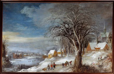 Winterlandschaft. Gemälde von Josse II Momper (Ec. Flam.)