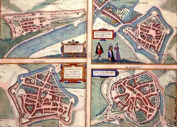Karten von Charlemont, Landrechies, Avesnes und Beaumont, aus 