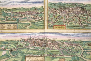 Karte von Montpellier, Tours und Poitiers, aus 