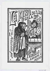 Eine Frau weint mit einem Taschentuch in der Hand und spricht mit einer alten Hexe, Illustration..., ca. 1880-1910