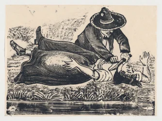 Francisco Guerrero, der Westenmacher und Halsabschneider, ermordet eine Frau, ca. 19..., ca. 1905-1910.
